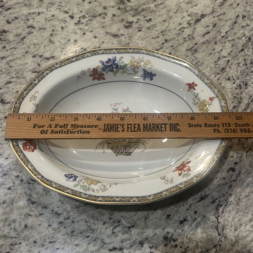Antique Haviland Oval Serving Bowl 1920-1930 Limoges France Gold Rim 9.5X7.25"‎ - Picture 12 of 13